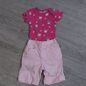 Onesie and pink pants
